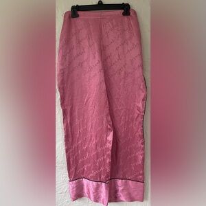 Victoria's Secret Pink Satin Silky Pajama Pants Lounge Spell Out, Pockets ; XL